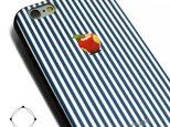 iphone6plus/6splusケース（5.5インチ用）軽量レザーケース（ブルー×ブラック）ロンドンストライプ　アップルの画像