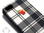 iphone5/iphone5s用/iphoneSE　軽量レザーケース（オフホワイト×ブラック）タータンチェック appleの画像