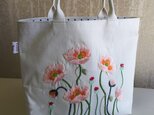 ポピー手刺繍トートバック