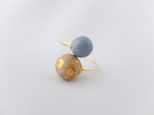 リング　ドット gold＆nemophila