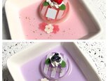 選べる2種類！イニシャル入り☆flowerゼリーケーキのアクセサリートレイの画像