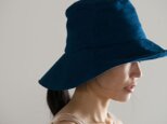 Organiccotton　日よけ帽子（藍染ガーゼ）の画像