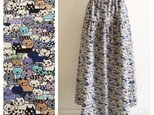 猫猫猫みっちりのティアードスカート(ネイビー)の画像