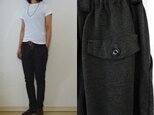 【受注制作】濃チャコールデニムニット　すらりパンツ