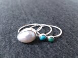 リング パールとターコイズ
