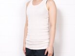 18-T0036A1 オーガニックコットンとぷちぷちリネンのタンクトップ　アイボリー
