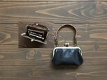 牛革miniがま口ポーチ★黒の画像