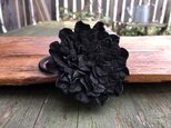 革花のヘアゴム 2Lサイズ ブラックaの画像