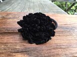 革花のヘアゴム LSPサイズ  ブラックの画像