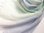 訳あり*青磁色×わすれな草色*しなやかリネンショールの画像