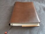 栃木レザーオイルレザー&サドルレザー・単行本カバー ダークブラウン