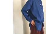 リネンワイドシャツBDブラウス　＃マリンブルー　柔らかい上質リネンでノーストレスなシルエットの画像