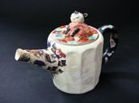 Animal pot ceramic.可愛い猫のポット. art ceramics.薩摩焼の画像