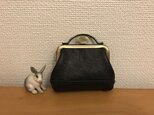 ちいさなちいさな革のカバンみたいな小銭入れ（黒レザー）の画像