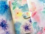 水彩フラワー スマホケース 手帳型 【受注生産】アンドロイド iPhoneケース 花柄の画像
