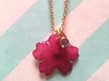 Flower*バーベナのネックレス（ピンク×ゴールド）