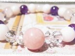 たっぷりピンクオパールとアメジストのブレスレット
