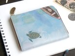 Ｌウォレット Ｌ字ファスナー 財布（ホヌ シュノーケリング）オールレザー 革  メンズ レディース ILL-1157の画像