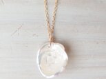 K14GF flower petal pearl & herkimer necklace