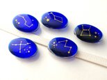 星座のガラス帯留・ブローチ（丸型）