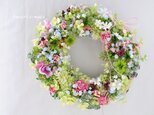 blue baby's breath & muscat : wreath