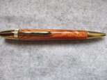 高野槙　油木ジン　金襴杢　ガラスコート仕上げ　回転式ロングパトリオットボールペン　の画像