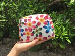 手のひらサイズ 手染め 化粧ポーチ Bingata cosmetic pouch "Floss silk tree"の画像