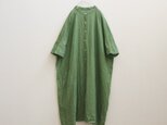 リネン＊広幅シャツワンピース＊グリーン