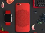 ★Mandala★【全面保護強化ガラスフィルム付き】iPhone ケース iPhone全機種対応 スマホケース 赤の画像