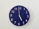 陶シンプル 掛け時計 青の画像