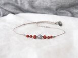 Gray＆Red Short Necklaceの画像