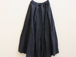 リネン＊タックスカート＊マキシ丈＊ネイビー