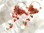 Coral earringsの画像