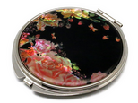 コンパクトミラー 天然貝仕様（薔薇と果実に誘われて）＜螺鈿アート＞