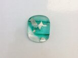 薄青緑×銀　vol.2　ガラス帯留