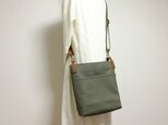 8号帆布縦長ショルダーバッグ（カーキ）☆受注製作☆