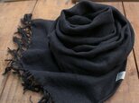 くったりリネン　ダブルガーゼのストール　黒