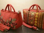 [O様専用] rose applique & france ribbon 2way bag setの画像