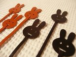 ウサギのブックマーク(山羊革製)