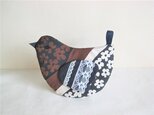 かわいい小鳥の鍋つかみ(白と茶色の花柄)の画像