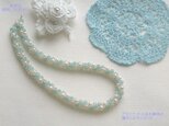 アマゾナイトと淡水真珠の編みこみネックレスの画像