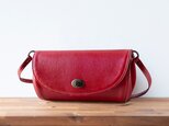 『改良版』姫路レザー　コロンと丸いショルダーバッグ　シュリンクレザー　レッド　赤 ak-18ns
