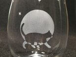 ネコと星空のワイングラスの画像