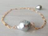 K14GF gray tahitian pearl braceletの画像