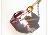 【稀少スワロフスキー　meteor アンティークピンク　２８mm の　願いのネックレス】