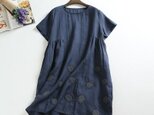 （再販8）夏の販促キャンペーン実施中　送料無料　何点でも入手したい　麻のワンピース　刺繍入り　f72413