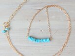 K14GF sleeping beauty turquoise line necklaceの画像