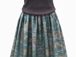 大島紬のリメイクスカート　の画像