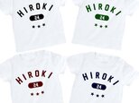 全４色☆ホワイト☆カレッジＴシャツ★名入れ☆星はハートにも変更可能☆の画像