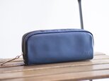 柔らかなポーチ ホースレザー ペンケース ネイビー 化粧ポーチ 紺apo-06ps